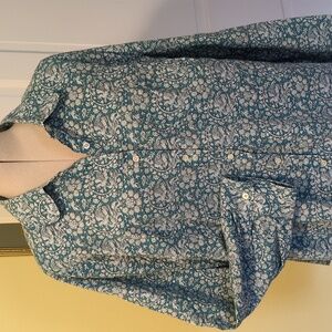 Talbots Green Cotton Button Down Blouse